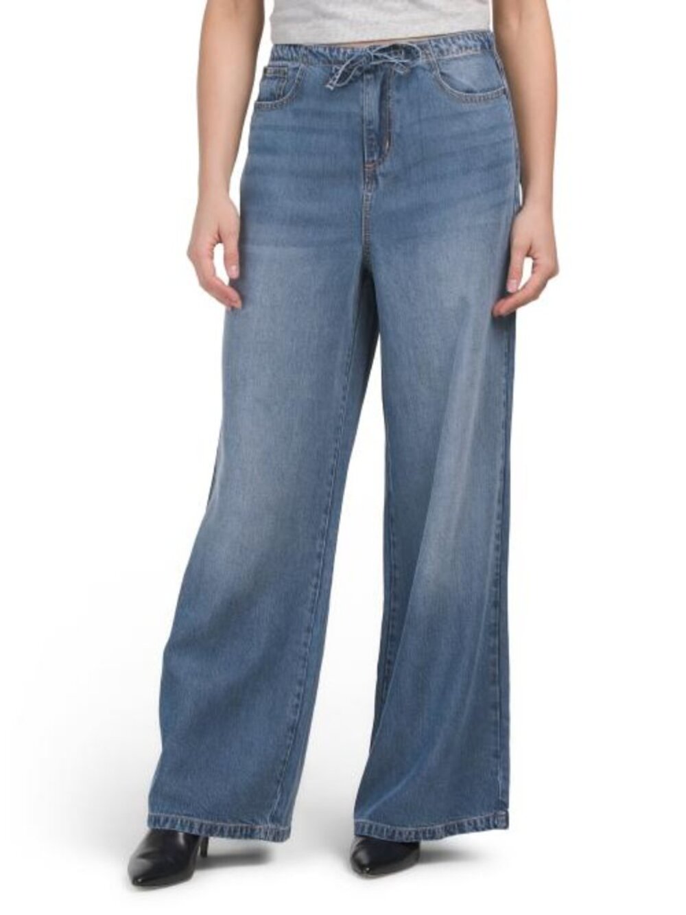 SPLENDID Drawstring Waist Wide Leg Jeans